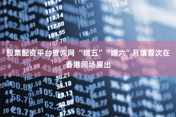 股票配资平台查询网 “嫦五”“嫦六”月壤首次在香港同场展出